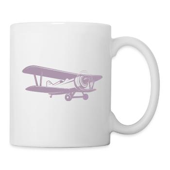 Biplane Pilot Retro Minimalist - Mug - white - Right
