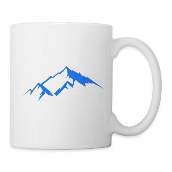 Blaue Bergsilhouette Panorama - Tasse - Weiß - Rechts