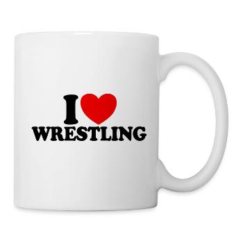 J’adore la lutte - Mug blanc - blanc - Droite