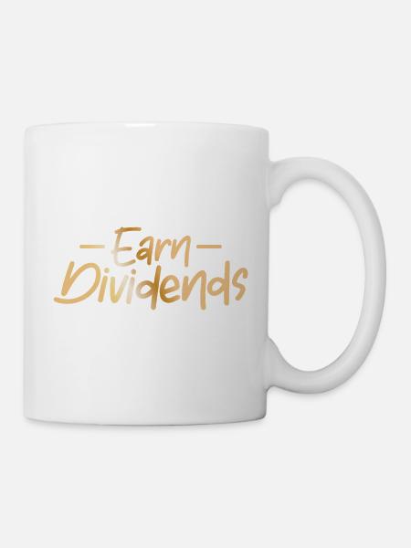 Dividenden verdienen / Börse - Tasse - Weiß