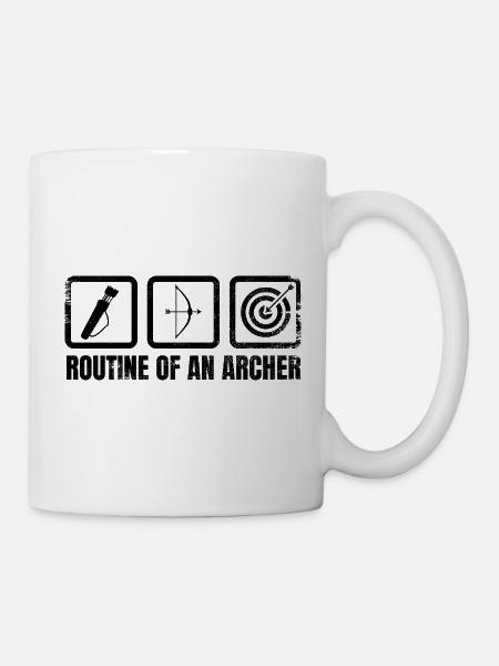 Bogenschützen Routine - Tasse - Weiß