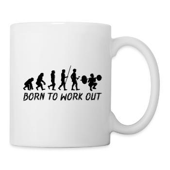Born to Work out - Fitness Evolution Mensch - Tasse - Weiß - Rechts