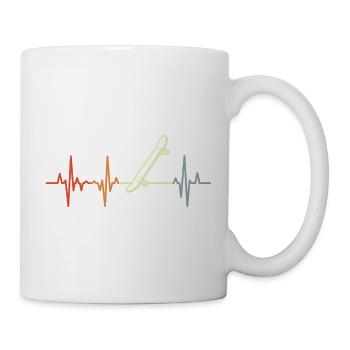 Retro Skateboard Heartbeat - Mug - white - Right