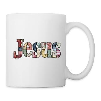 Patchwork Jesus Lettering - Mug - white - Right