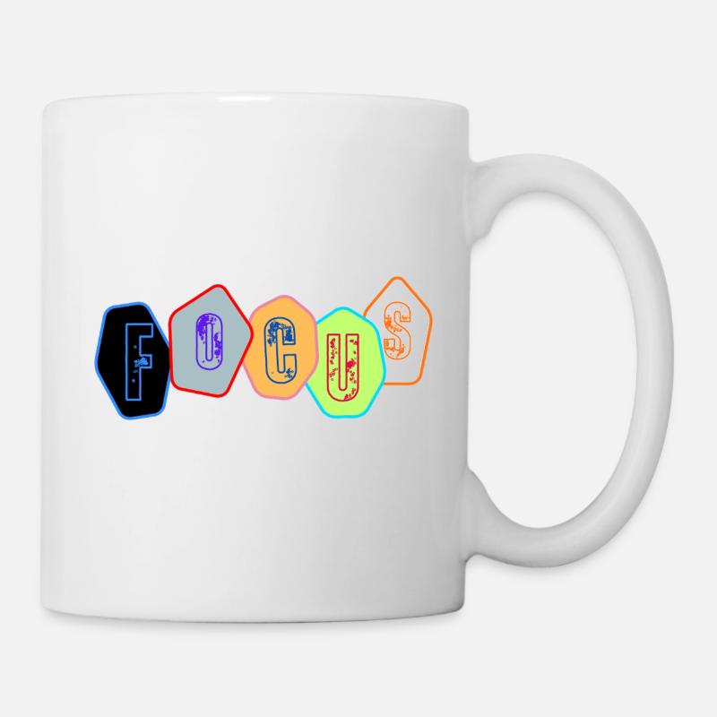 Focus in chrome blocks - Mug - white