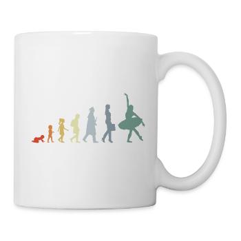 Vintage Balletttänzerin Evolution - Tasse - Weiß - Rechts