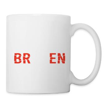 I'm Broken Distressed Typografie - Tasse - Weiß - Rechts