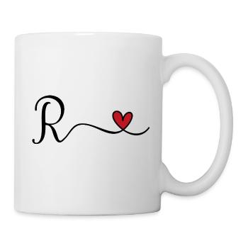 Buchstabe R Monogramm - Tasse - Weiß - Rechts