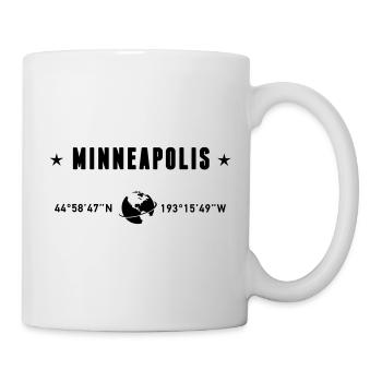Minneapolis, Minnesota Koordinaten Planet Erde - Tasse - Weiß - Rechts