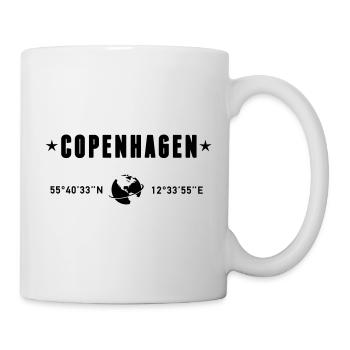 Copenhagen Denmark Coordinates Planet Earth - Mug - white - Right