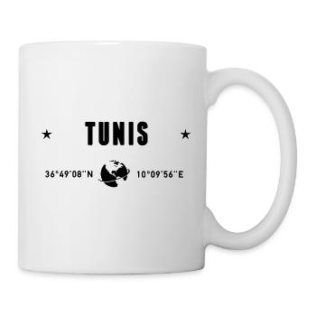 Tunis Tunisie Coordonnées GPS Globe - Mug blanc - blanc - Droite