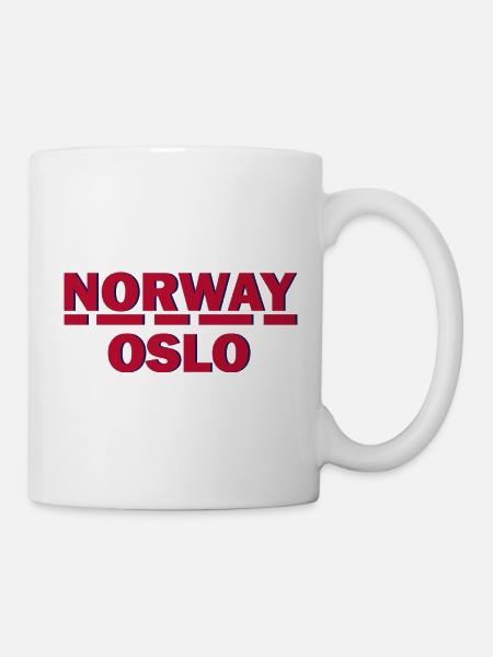 Oslo Retro Blockbuchstaben - Tasse - Weiß