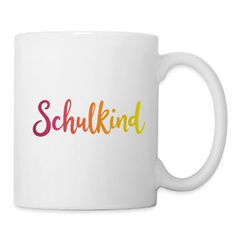 Schulkind Farbverlauf Rot-Gelb - Gradient Script - Tasse - Weiß - Rechts