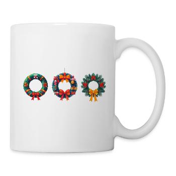 Anniversaire et Noël de couronne festive - Mug blanc - blanc - Droite