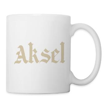 Aksel Fraktur Schrift - Tasse - Weiß - Rechts