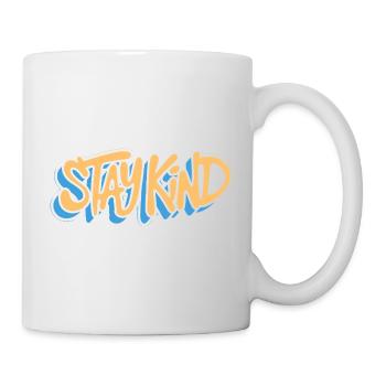 Message typographique Restez gentil - Mug blanc - blanc - Droite