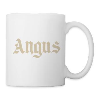Lettrage gothique Angus – Style vintage - Mug blanc - blanc - Droite