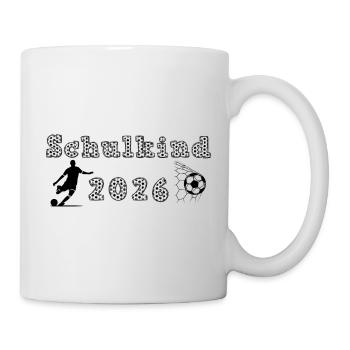 Schulkind 2026 Fussball Fussballer Tor - Tasse - Weiß - Rechts