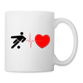 Soccer Heartbeat Lifeline – Fußball-Leidenschaft Kunst - Tasse - Weiß - Rechts