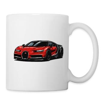 Illustration de voiture de sport rouge - Mug blanc - blanc - Droite