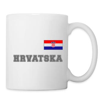Kroatien Trikot Look – HRVATSKA mit Fahne Flagge - Tasse - Weiß - Rechts