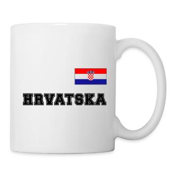 Kroatien Trikot Look – HRVATSKA mit Fahne Flagge - Tasse - Weiß - Rechts