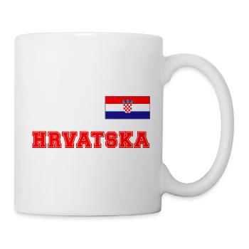 Kroatien Trikot Look – HRVATSKA mit Fahne Flagge - Tasse - Weiß - Rechts