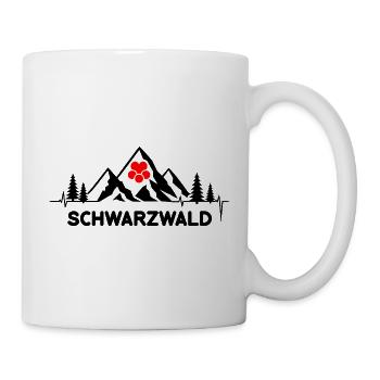 Schwarzwald mit Herzschlag und Herz Hut Berge - Tasse - Weiß - Rechts
