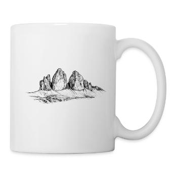 Silhouette des Trois Sommets | Montagne Classique des Dolomites - Mug blanc - blanc - Droite