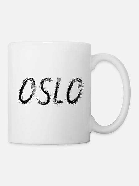 Oslo im schwarzen städtischen Busch - Tasse - Weiß