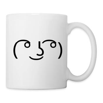Émoticon Lenny Face ( ͡° ͜ʖ ͡°) Meme - Mug blanc - blanc - Droite
