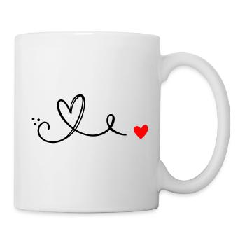 Herz Schnoerkel Linie - Tasse - Weiß - Rechts