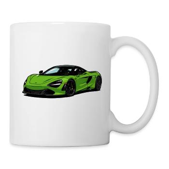 Limettengrünes Supercar–Illust - Tasse - Weiß - Rechts