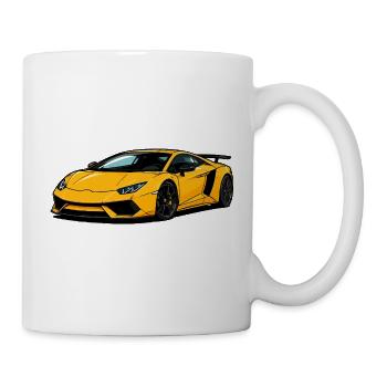 Gelber Supersportwagen Flitzer - Tasse - Weiß - Rechts