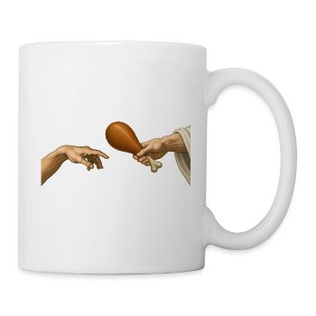 Truthahn – Die Schöpfung – Lustiges Thanksgiving - Tasse - Weiß - Rechts