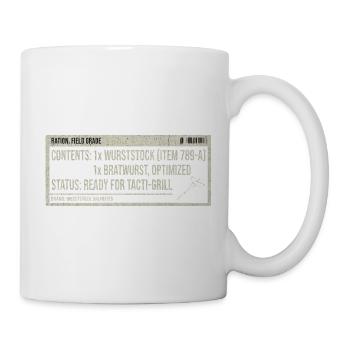 Humour Bratwurst Label Vintage - Mug blanc - blanc - Droite