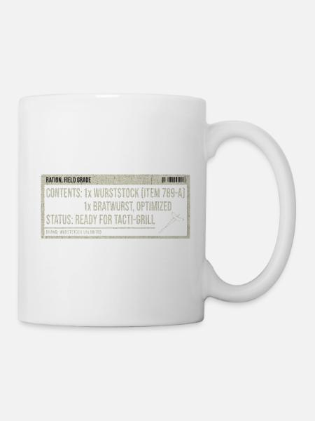 Vintage Label Bratwurst Humor - Mug - white