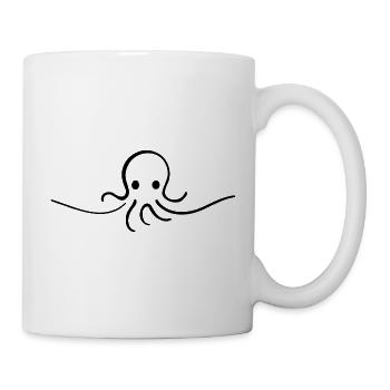 Oktopus One Line niedliches Meeresmotiv - Tasse - Weiß - Rechts