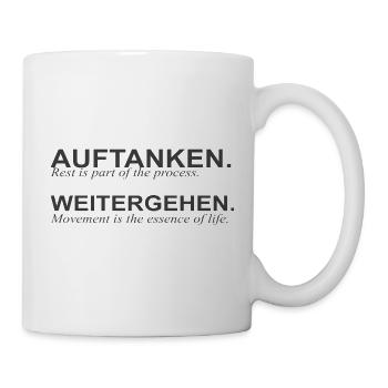 auftanken & weitergehen - rest & progress - Mug - white - Right