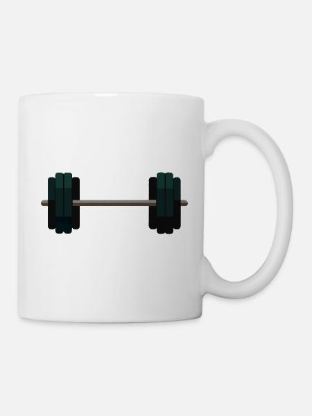 Langhantel-Hantel - Tasse - Weiß