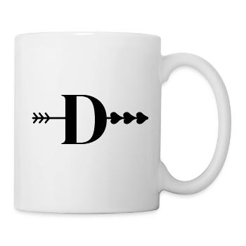 Lettre d flèche cœur  - Mug blanc - blanc - Droite