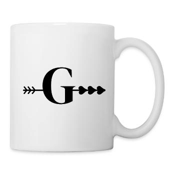 Buchstabe g Pfeilherz - Tasse - Weiß - Rechts