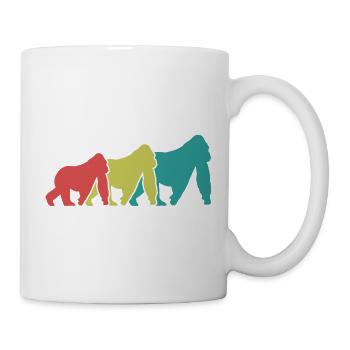 Silhouettes des Trois Singes Rétro - Mug blanc - blanc - Droite