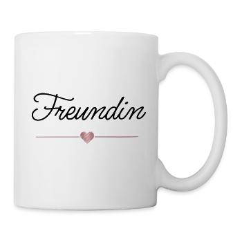 Freundin Herz Geschenk Liebe Freundschaft - Tasse - Weiß - Rechts