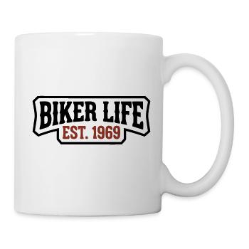 Logo de lettrage Biker Life - Mug blanc - blanc - Droite
