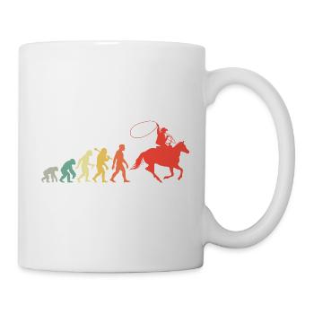 Cowboy Evolution Western Stil Wilder Westen Rodeo - Tasse - Weiß - Rechts
