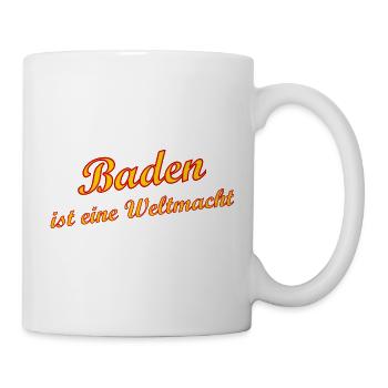 Baden Weltmacht Retro Script - Tasse - Weiß - Rechts