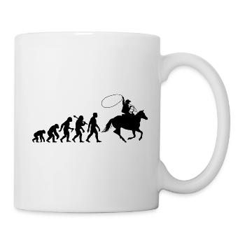 Cowboy Evolution Western Stil Rodeo Lassowerfer - Tasse - Weiß - Rechts