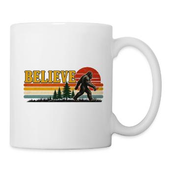 Glaub an Bigfoot Sunset Retro - Tasse - Weiß - Rechts