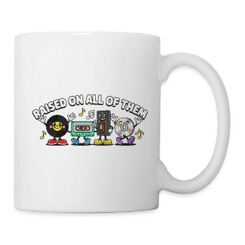 Aufgewachsen mit all dem: Retro Tech Mashup - Tasse - Weiß - Rechts